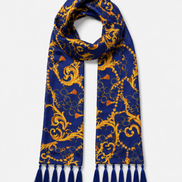 Sapphire Baroque Silk Scarf by Monzoro