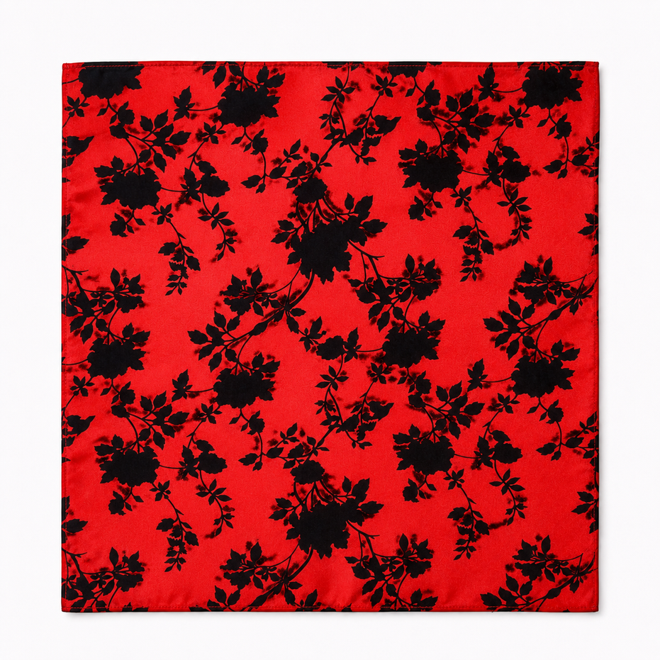 Scarlet Shadow Silk Pocket Square by Monzoro – view 15