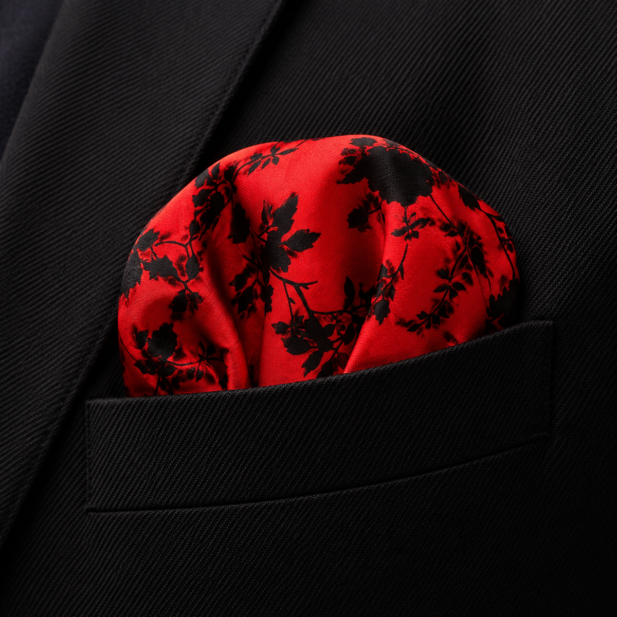 Scarlet Shadow Silk Pocket Square by Monzoro – view 17