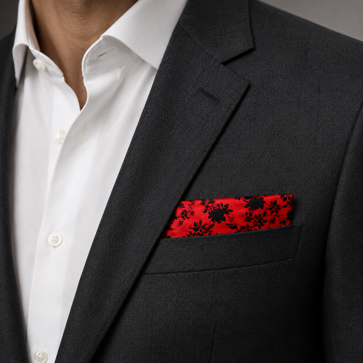 Scarlet Shadow Silk Pocket Square by Monzoro – view 18