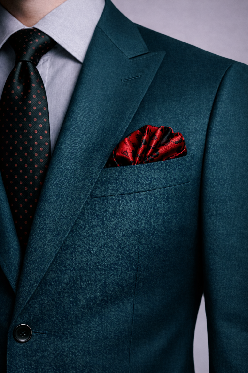 Scarlet Shadow Silk Pocket Square by Monzoro – view 6