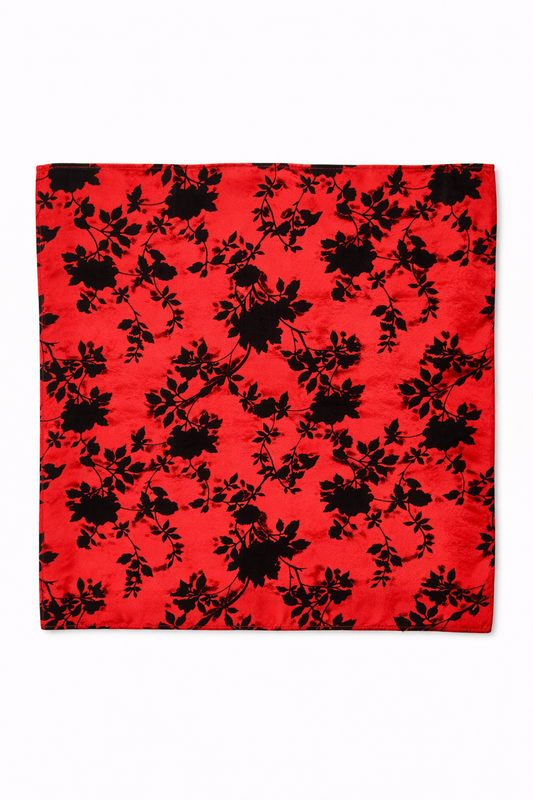 Scarlet Shadow Silk Pocket Square by Monzoro