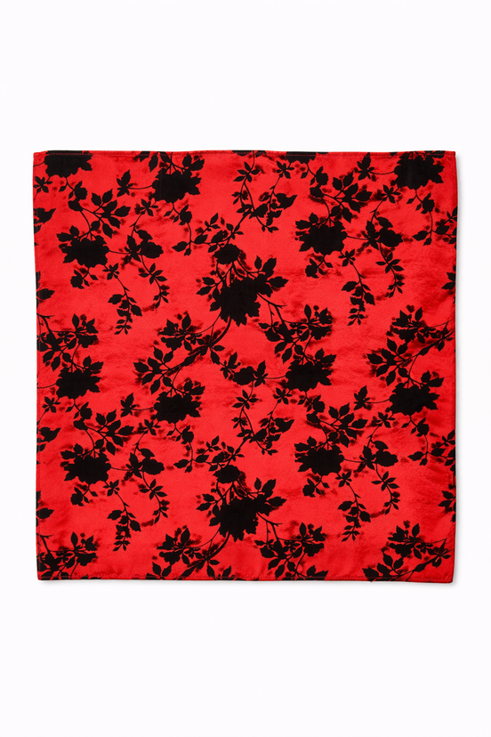 Scarlet Shadow Silk Pocket Square by Monzoro