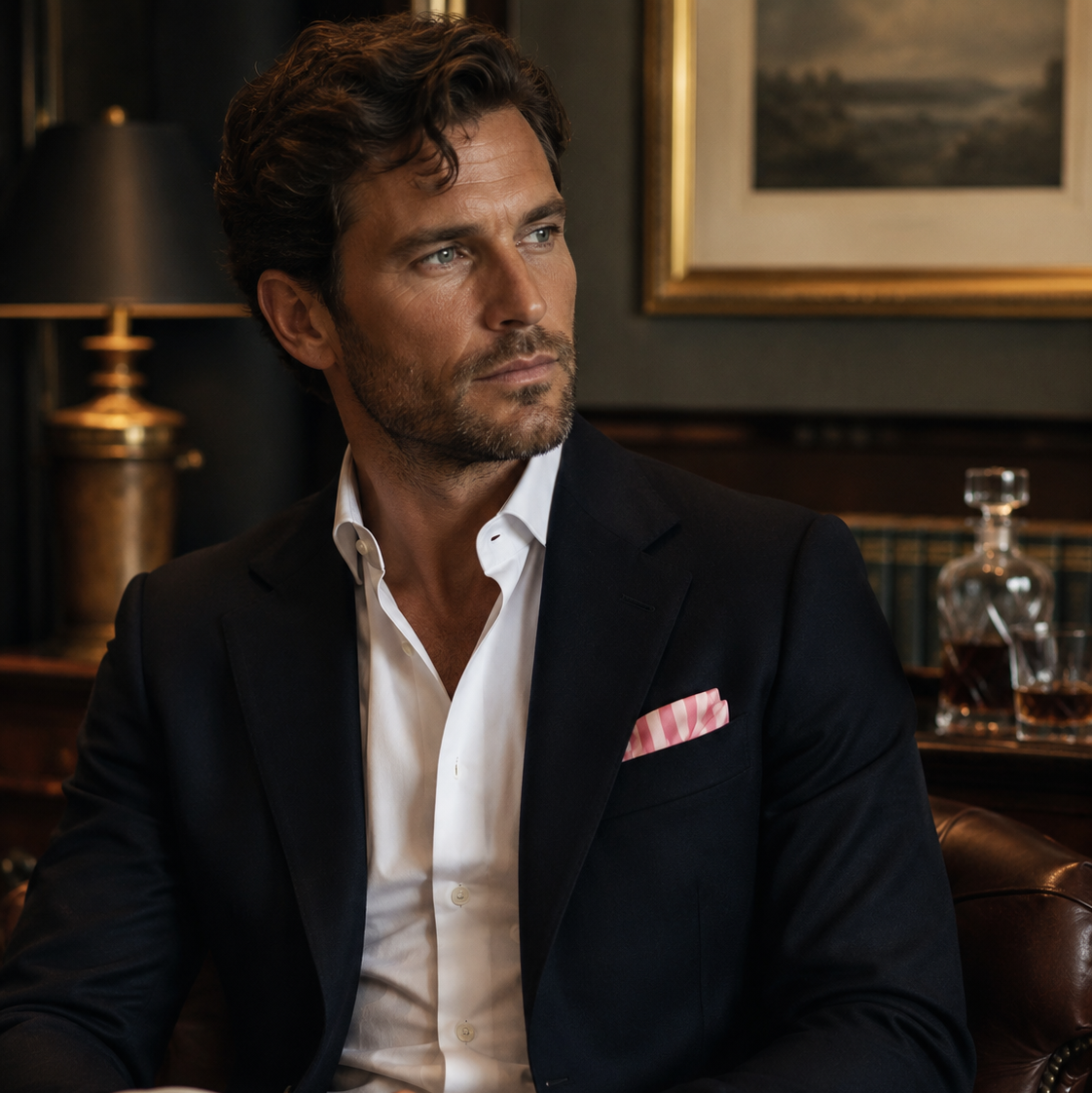 Soft Pink Striped Silk Pocket Square by Monzoro – view 14