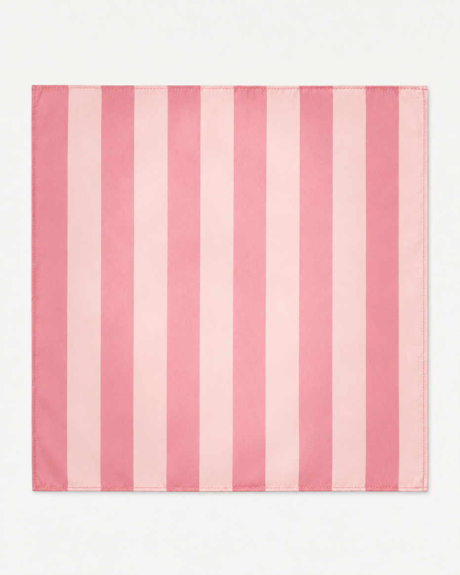 Soft Pink Striped Silk Pocket Square by Monzoro – view 15