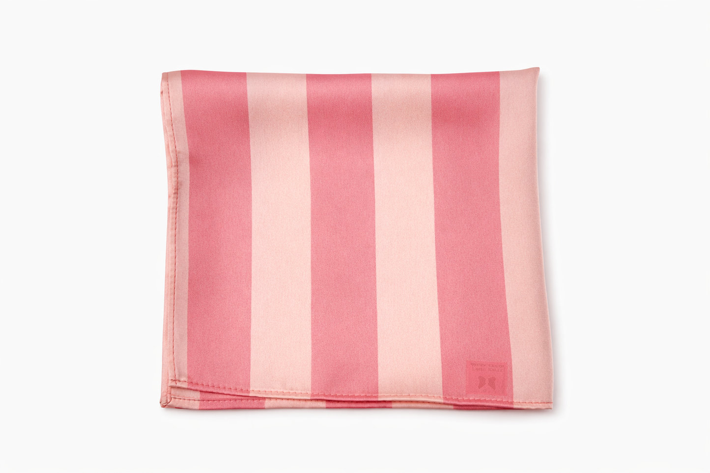 Soft Pink Striped Silk Pocket Square by Monzoro – view 2