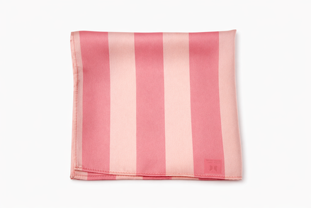 Soft Pink Striped Silk Pocket Square by Monzoro – view 2