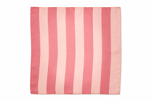 Soft Pink Striped Silk Pocket Square by Monzoro