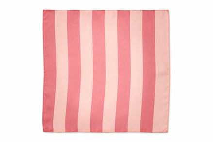 Soft Pink Striped Silk Pocket Square by Monzoro