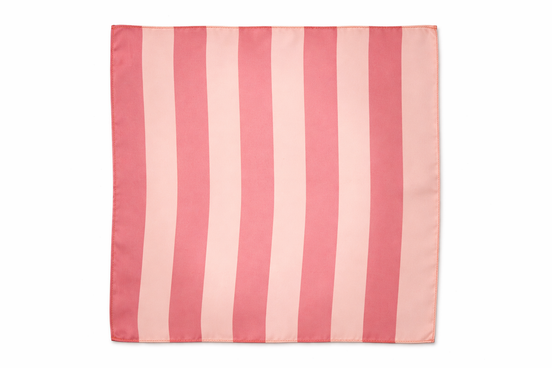 Soft Pink Striped Silk Pocket Square by Monzoro
