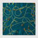 Teal Silk Pocket Square with Golden Ropes by Monzoro – view 14