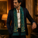 Teal Silk Scarf with Golden Ropes by Monzoro – view 13