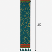 Teal Silk Scarf with Golden Ropes by Monzoro – view 6
