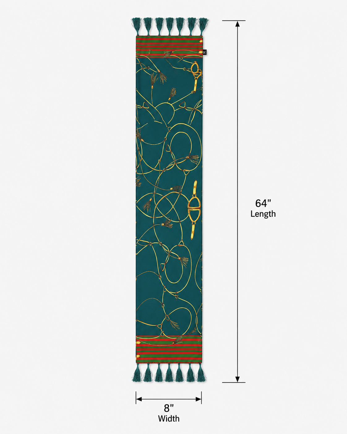 Teal Silk Scarf with Golden Ropes by Monzoro – view 6