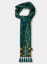 Teal Silk Scarf with Golden Ropes by Monzoro