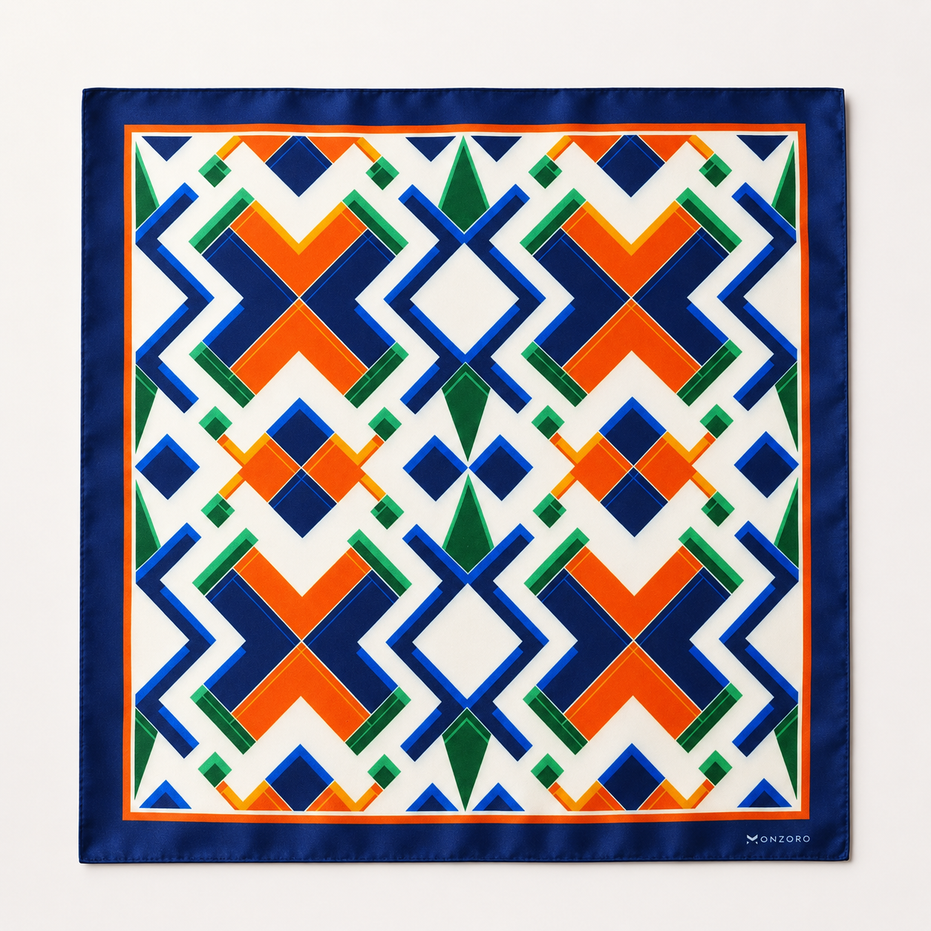 Techno Illusion – Silk Pocket Square by Monzoro – view 15