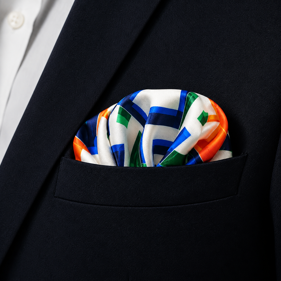 Techno Illusion – Silk Pocket Square by Monzoro – view 17