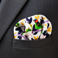 Tropical Birds & Flowers- Silk Pocket Square by Monzoro – view 10