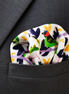 Tropical Birds & Flowers- Silk Pocket Square by Monzoro – view 10