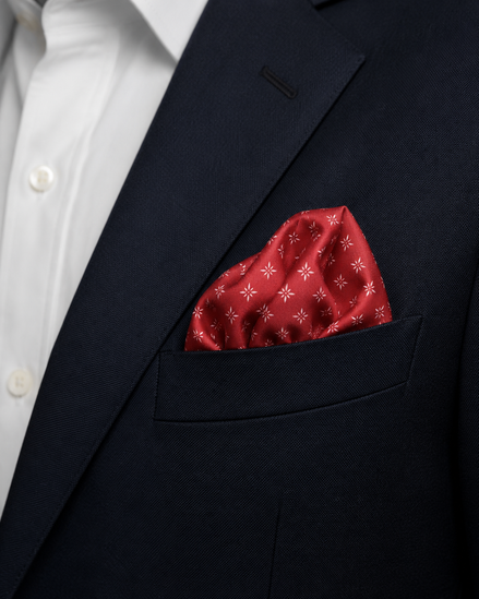 Twinkle Maroon Silk Pocket Square by Monzoro – view 7