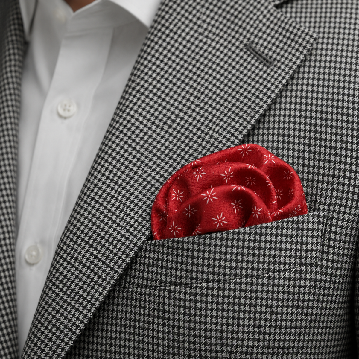 Twinkle Maroon Silk Pocket Square by Monzoro – view 15