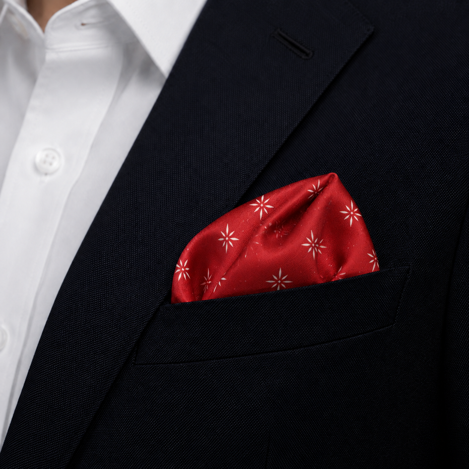 Twinkle Maroon Silk Pocket Square by Monzoro – view 19