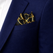 Vintage Black and Gold Stripes Silk Pocket Square by Monzoro – view 10