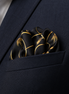 Vintage Black and Gold Stripes Silk Pocket Square by Monzoro – view 15