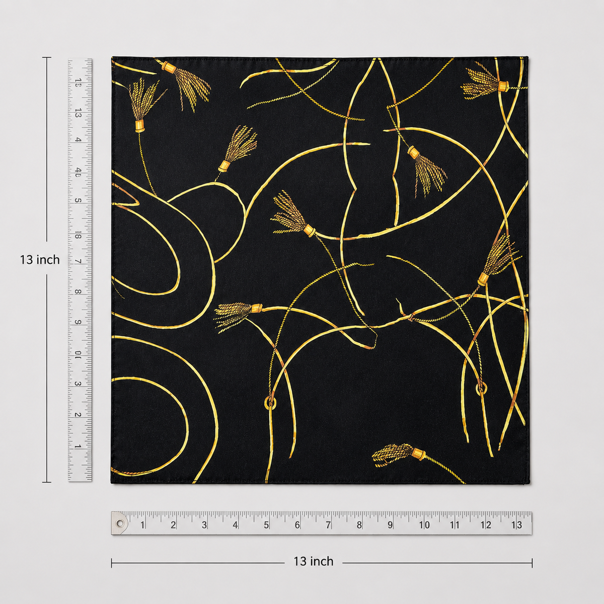 Vintage Black and Gold Stripes Silk Pocket Square by Monzoro – view 20