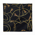 Vintage Black and Gold Stripes Silk Pocket Square by Monzoro