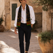 Vintage Black and Gold Stripes Silk Scarf by Monzoro – view 21