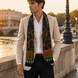 Vintage Black and Gold Stripes Silk Scarf by Monzoro – view 22