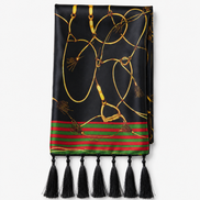 Vintage Black and Gold Stripes Silk Scarf by Monzoro – view 2