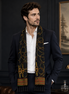 Vintage Black and Gold Stripes Silk Scarf by Monzoro – view 3