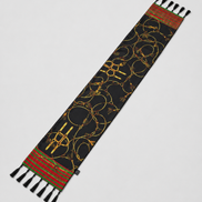 Vintage Black and Gold Stripes Silk Scarf by Monzoro – view 4