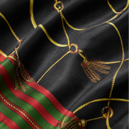Vintage Black and Gold Stripes Silk Scarf by Monzoro – view 5