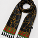 Vintage Black and Gold Stripes Silk Scarf by Monzoro
