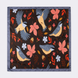 Winter Birds and Autumn Leaves Silk Pocket Square by Monzoro – view 7
