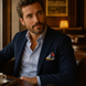 Winter Birds and Autumn Leaves Silk Pocket Square by Monzoro – view 13