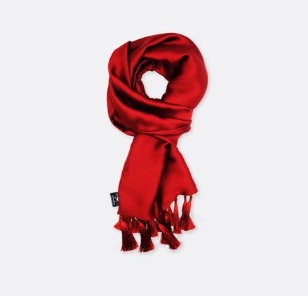 Bordeaux Wine Solid - Silk Men Scarves by Monzoro