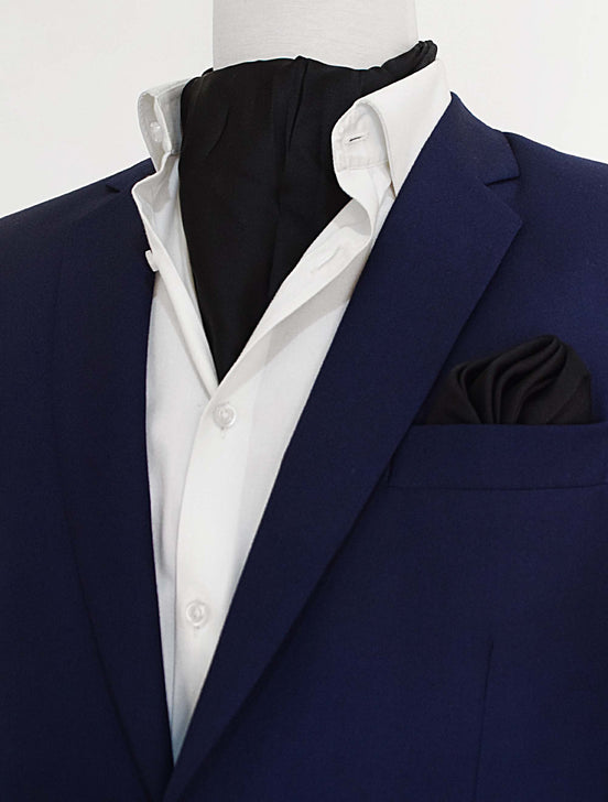 The Black Matter Silk Ascot & Pocket Square Set by Monzoro