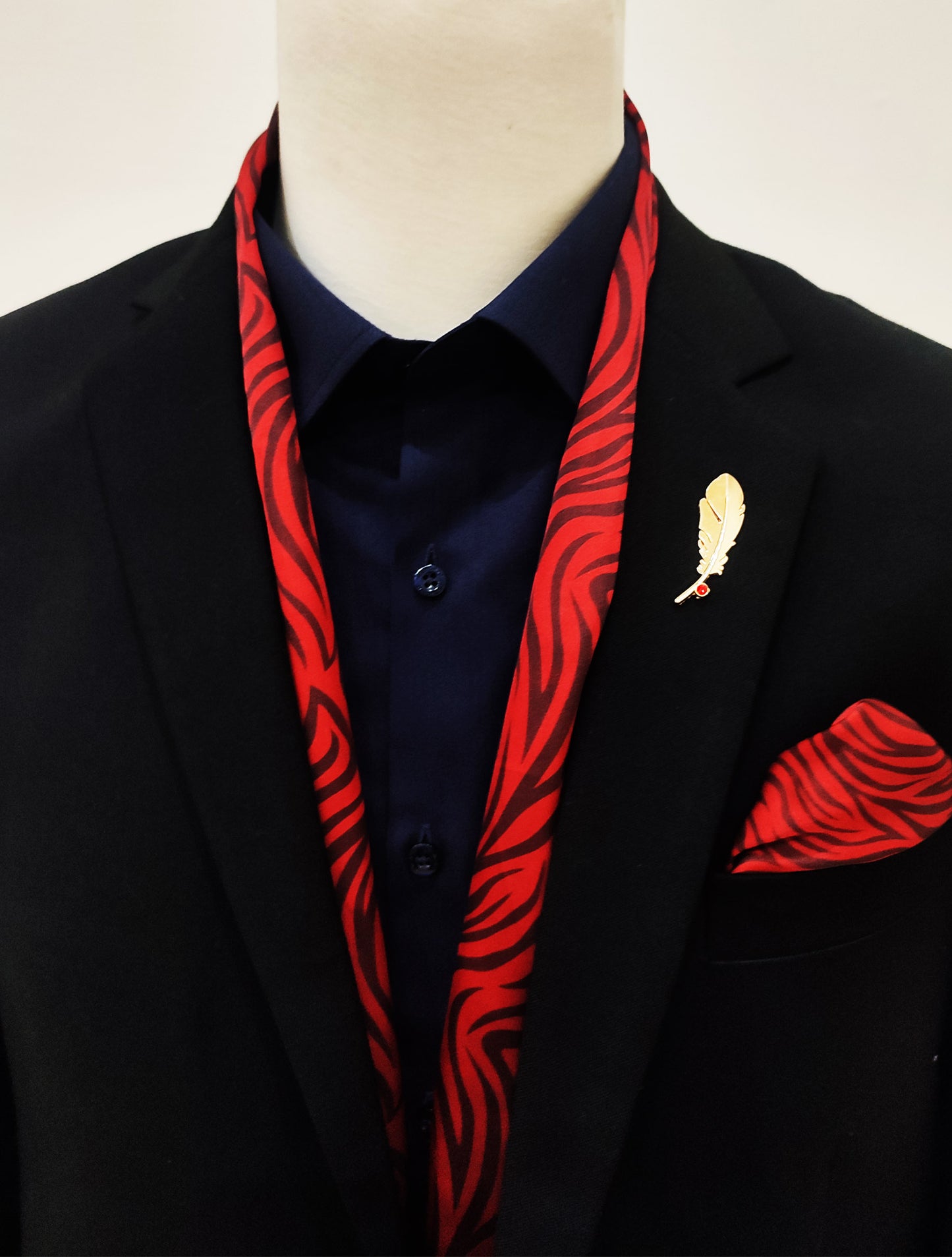 Red Velvet - Silk Scarf and Pocket Square Set