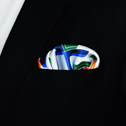 Techno Illusion – Silk Pocket Square by Monzoro – view 4