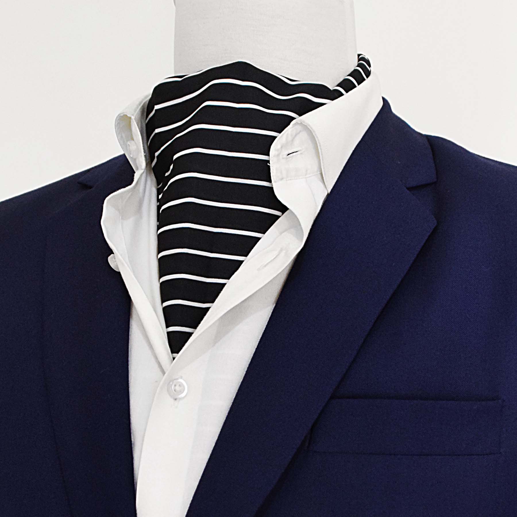 White Cane Crow Silk Ascot by Monzoro