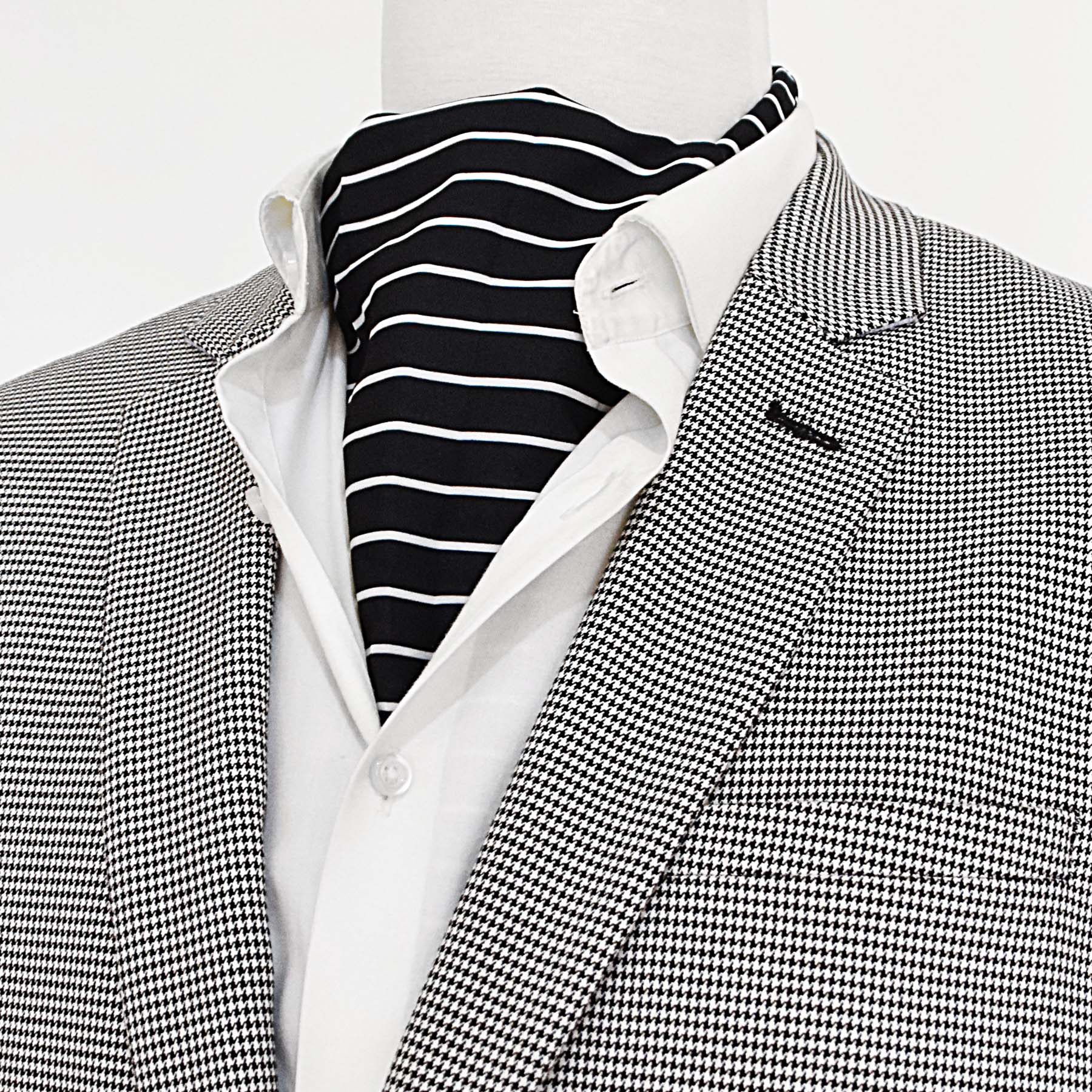 White Cane Crow Silk Ascot by Monzoro – view 6