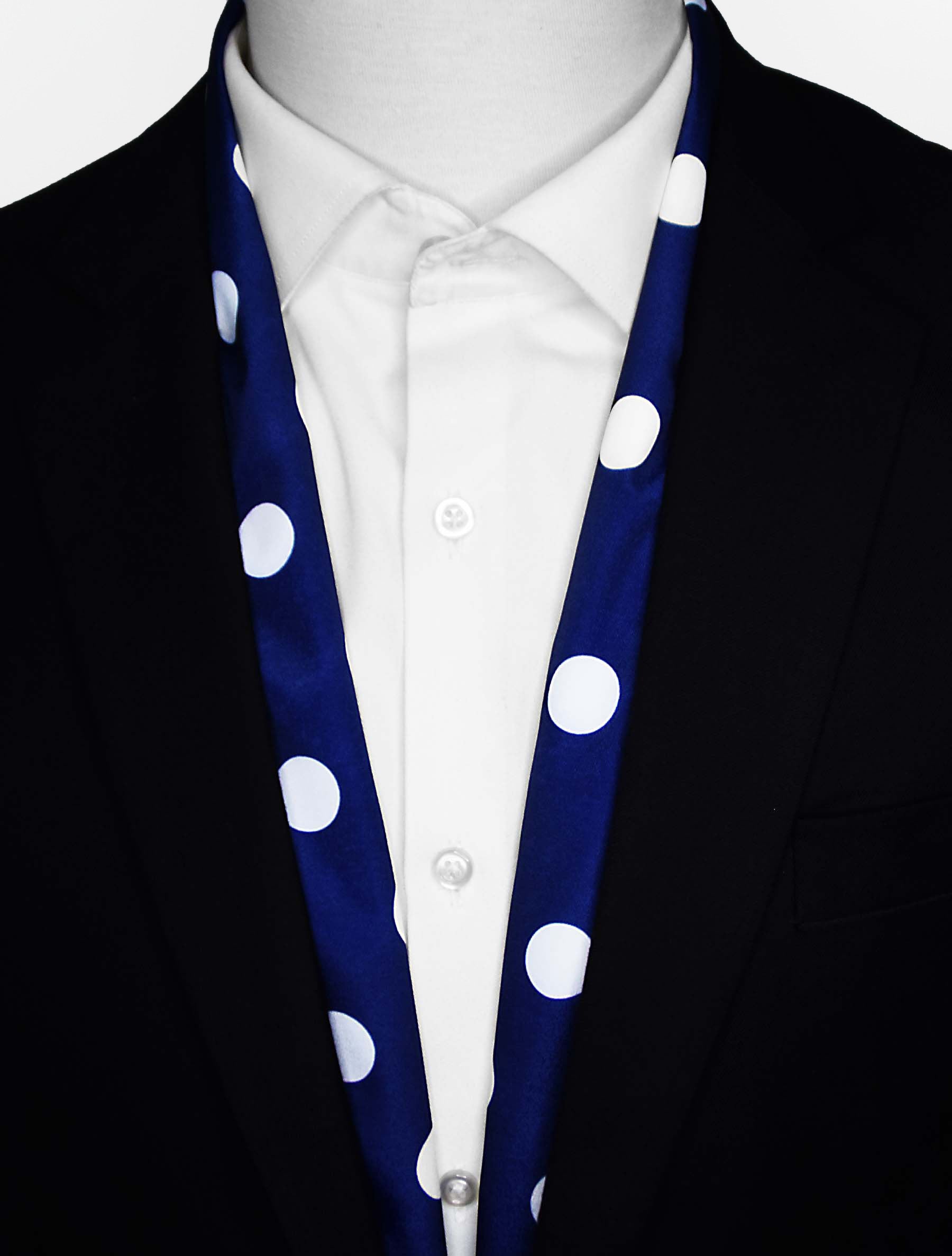 Navy Polka - Silk Men Scarf by Monzoro – view 4