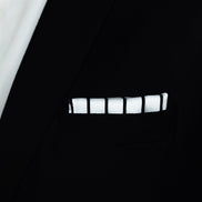 Sleek Black & White Stripes - Silk Pocket Square by Monzoro – view 4