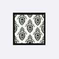Black & White Turkish Floral - Silk Pocket Square by Monzoro