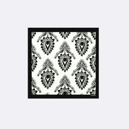 Black & White Turkish Floral - Silk Pocket Square by Monzoro