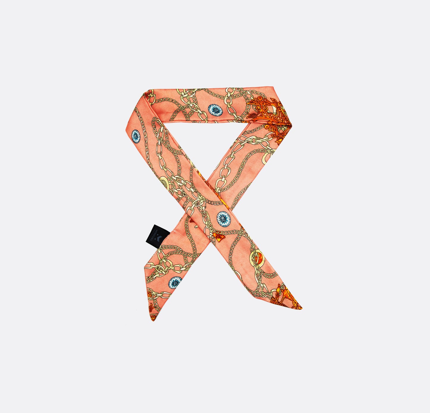 Curb and Link Chain Art - Silk Twilly Scarf